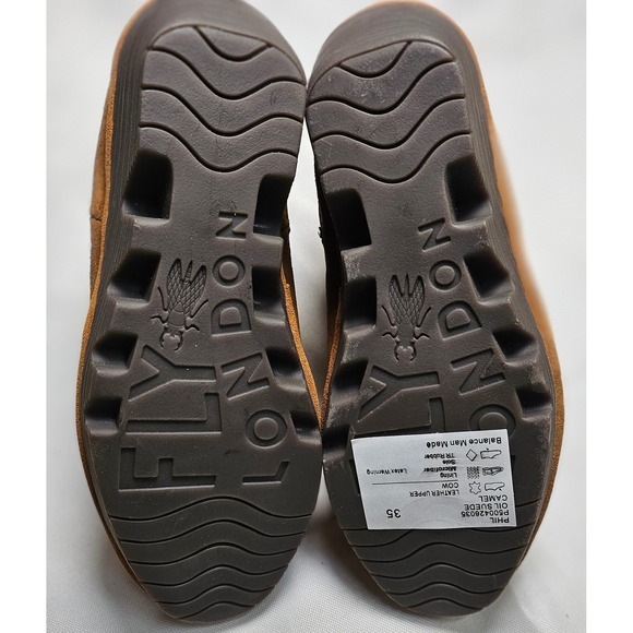 FLY LONDON Phil Wedge Ankle Boots Oil Suede Camel Brown Slip On Women EU 35/US 5 - Picture 9 of 14